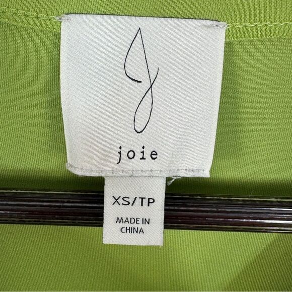 Joie Reverse Seam Jersey Knit Crop Lady Jacket Lime Green XS - Picture 10 of 13